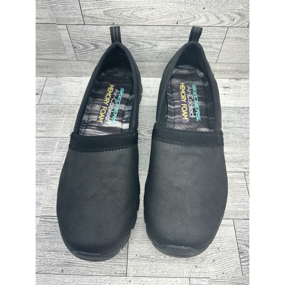 Skechers Shoes Womens Sz 6.5 EZ Flex 3.0 Songful Slip Ons Sneakers Black Fabric